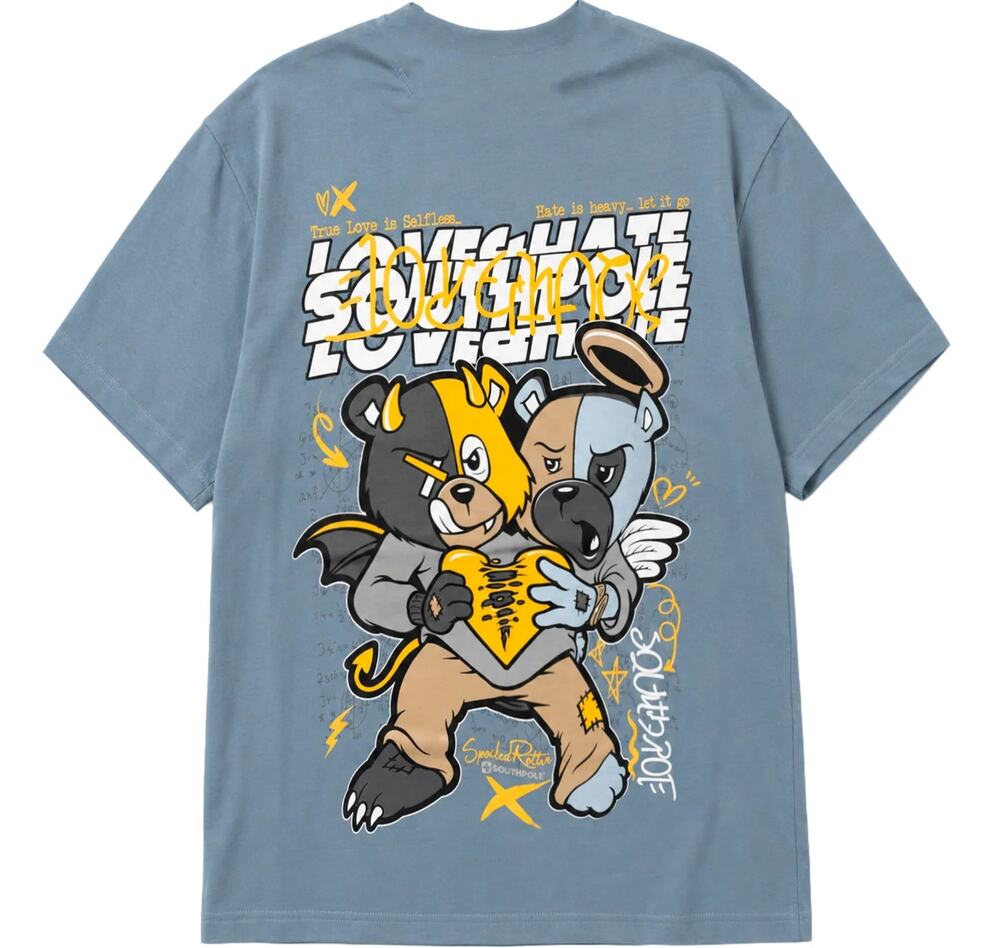 Southpole Men's T-Shirt Spoiled Rotten Premium Tee in Blue Shadow